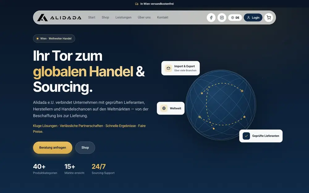 Startseite von Alidada Business Solutions