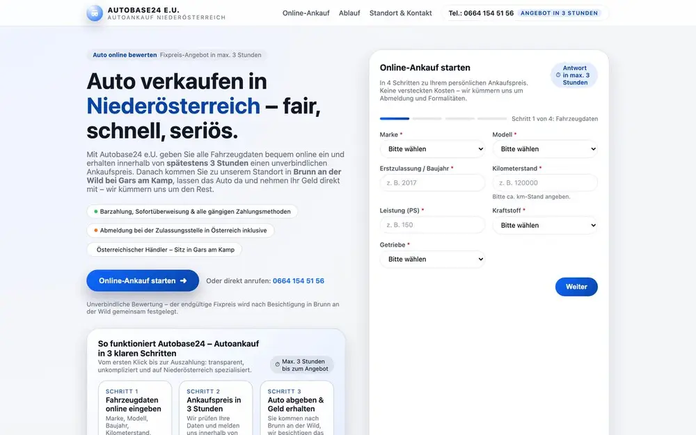 Startseite von Autobase24 e.U.