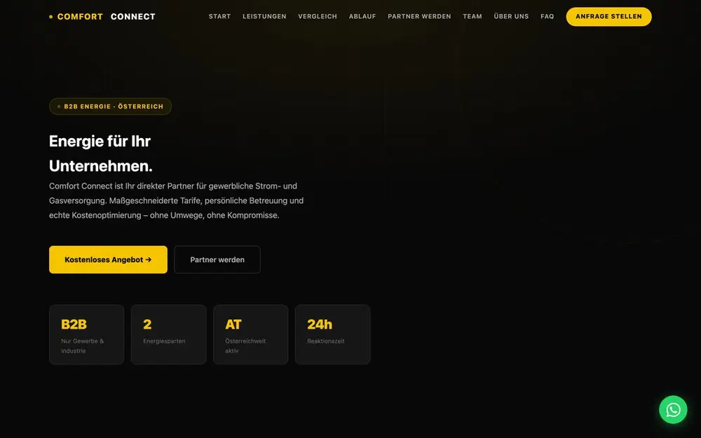 Startseite von Comfort Connect