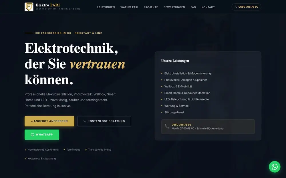 Startseite von Elektro FARI OG