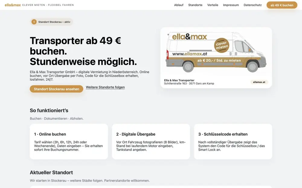 Startseite von Ella & Max Transporter GmbH