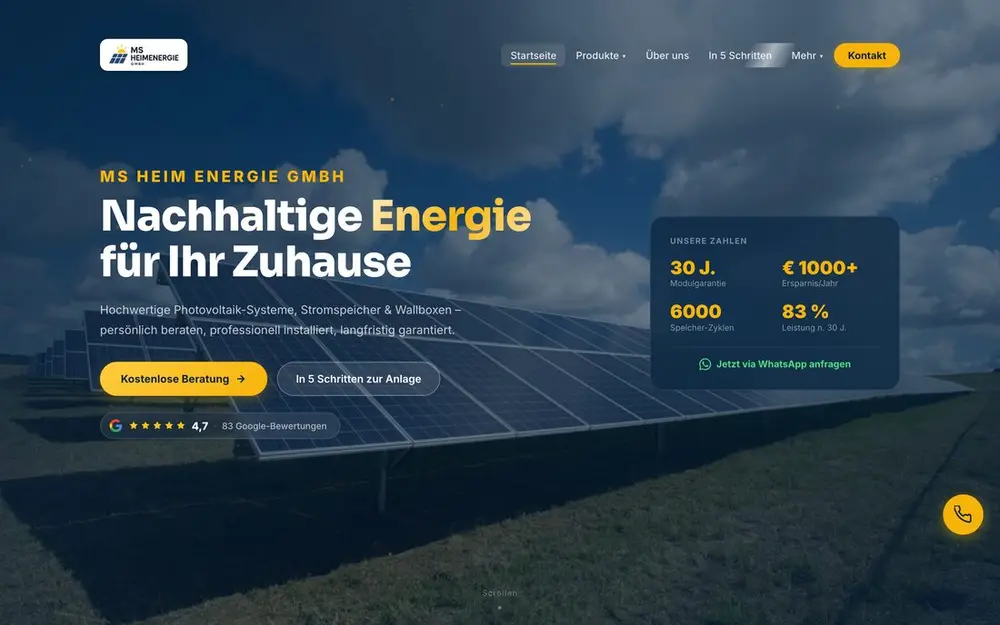 Startseite von MS Heim Energie GmbH