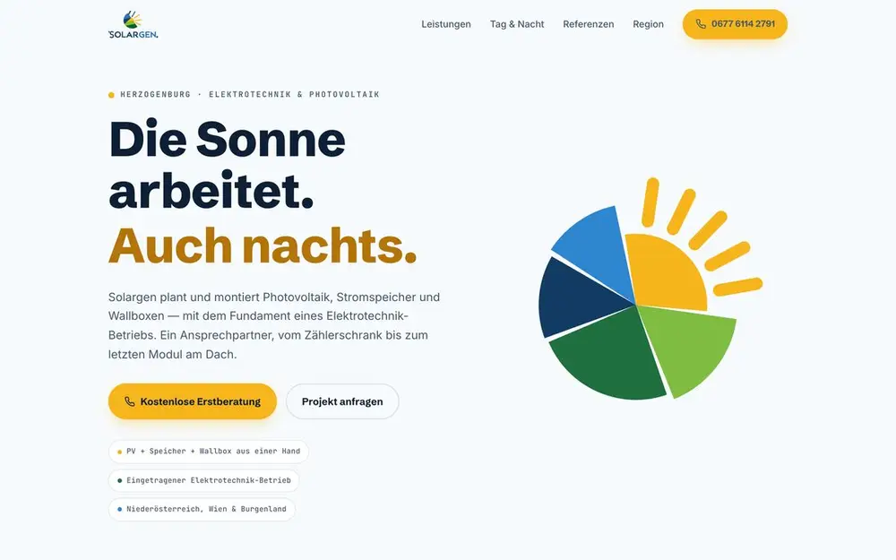 Startseite von SolarGen
