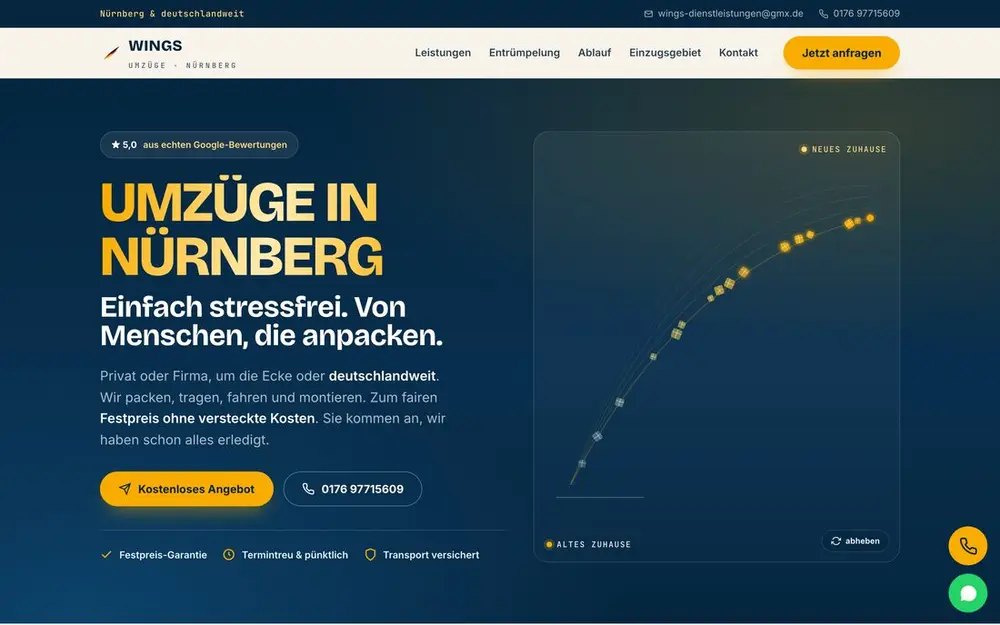 Startseite von WINGS Umzüge